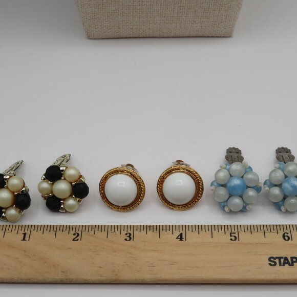 Vintage Clip-on Earrings 3 Pairs One Pair Made in Germany - Picture 9 of 9